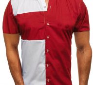 Ericdress Lapel Color Block Casual Slim Triple-Breasted Men’s Shirt