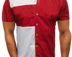 Ericdress Lapel Color Block Casual Slim Triple-Breasted Men’s Shirt