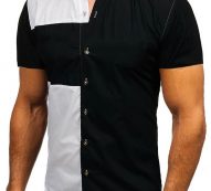 Ericdress Lapel Color Block Casual Slim Triple-Breasted Men’s Shirt