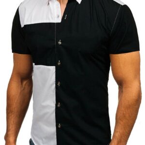 Ericdress Lapel Color Block Casual Slim Triple-Breasted Men's Shirt