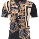 Ericdress Lapel Ethnic Print Slim Single-Breasted Men’s Shirt