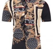 Ericdress Lapel Ethnic Print Slim Single-Breasted Men’s Shirt