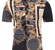 Ericdress Lapel Ethnic Print Slim Single-Breasted Men’s Shirt