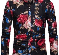 Ericdress Lapel European Floral Slim Single-Breasted Men’s Shirt