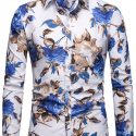 Ericdress Lapel European Floral Slim Single-Breasted Men’s Shirt