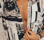 Ericdress Lapel European Print Single-Breasted Men’s Shirt