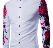Ericdress Lapel Floral Print Slim Casual Men’s Shirt