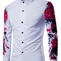 Ericdress Lapel Floral Print Slim Casual Men’s Shirt