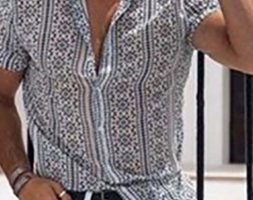 Ericdress Lapel Geometric Casual Single-Breasted Men’s Shirt