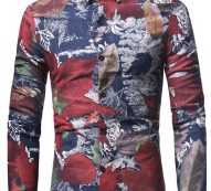 Ericdress Lapel Leaf Print Men’s Shirt