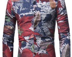 Ericdress Lapel Leaf Print Men’s Shirt