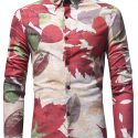 Ericdress Lapel Leaf Print Men’s Shirt