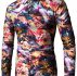 Ericdress Lapel Long Sleeve Print Color Block Men’s Shirt