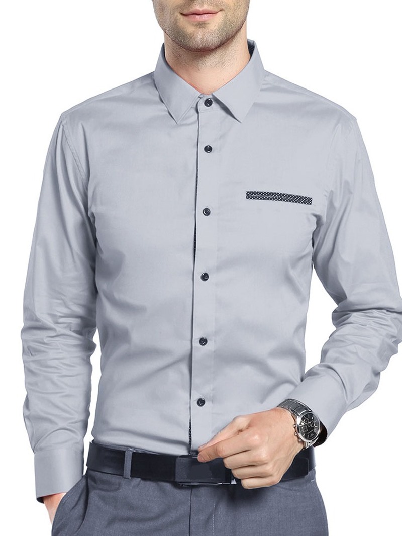 Ericdress Lapel OL Color Block Single-Breasted Fall Men's Shirt