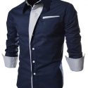 Ericdress Lapel Patchwork Color Block Single-Breasted Men’s Shirt