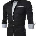 Ericdress Lapel Patchwork Color Block Single-Breasted Men’s Shirt