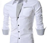 Ericdress Lapel Patchwork Color Block Single-Breasted Men’s Shirt