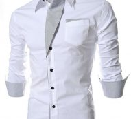 Ericdress Lapel Patchwork Color Block Single-Breasted Men’s Shirt