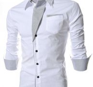 Ericdress Lapel Patchwork Color Block Single-Breasted Men’s Shirt