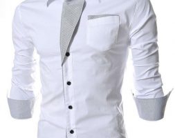 Ericdress Lapel Patchwork Color Block Single-Breasted Men’s Shirt