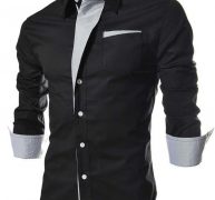 Ericdress Lapel Patchwork Color Block Single-Breasted Men’s Shirt
