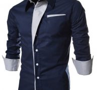 Ericdress Lapel Patchwork Color Block Single-Breasted Men’s Shirt