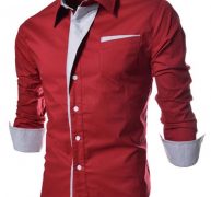 Ericdress Lapel Patchwork Color Block Single-Breasted Men’s Shirt
