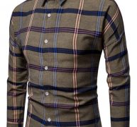 Ericdress Lapel Plaid Print Single-Breasted Men’s Shirt