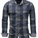 Ericdress Lapel Plaid Slim Men’s Shirt