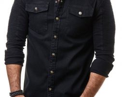 Ericdress Lapel Pleated European Spring Single-Breasted Men’s Shirt