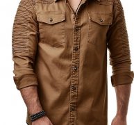 Ericdress Lapel Pleated European Spring Single-Breasted Men’s Shirt