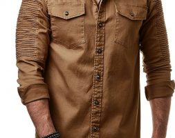 Ericdress Lapel Pleated European Spring Single-Breasted Men’s Shirt