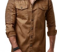 Ericdress Lapel Pleated European Spring Single-Breasted Men’s Shirt