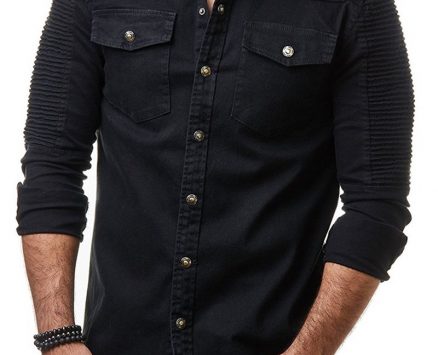 Ericdress Lapel Pleated European Spring Single-Breasted Men’s Shirt