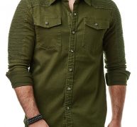 Ericdress Lapel Pleated European Spring Single-Breasted Men’s Shirt