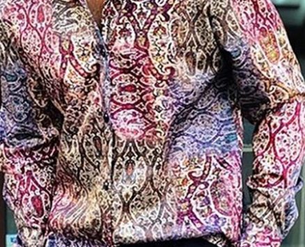 Ericdress Lapel Print Casual Loose Single-Breasted Men’s Shirt