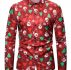 Ericdress Lapel Print Christmas Cartoon Single-Breasted Slim Men’s Shirt