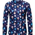 Ericdress Lapel Print Christmas Cartoon Single-Breasted Slim Men’s Shirt