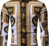 Ericdress Lapel Print Color Block Spring Single-Breasted Men’s Shirt