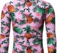 Ericdress Lapel Print Color Block Spring Single-Breasted Men’s Shirt