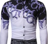 Ericdress Lapel Print Color Block Spring Single-Breasted Men’s Shirt