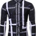 Ericdress Lapel Print Color Block Spring Single-Breasted Men’s Shirt