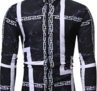Ericdress Lapel Print Color Block Spring Single-Breasted Men’s Shirt