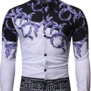 Ericdress Lapel Print Color Block Spring Single-Breasted Men's Shirt