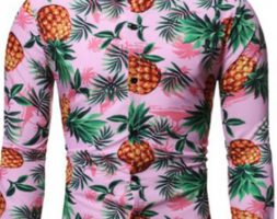 Ericdress Lapel Print Color Block Spring Single-Breasted Men’s Shirt