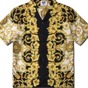 Ericdress Lapel Print Floral Loose Single-Breasted Men's Shirt