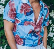 Ericdress Lapel Print Floral Slim Single-Breasted Men’s Shirt