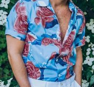 Ericdress Lapel Print Floral Slim Single-Breasted Men’s Shirt