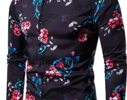 Ericdress Lapel Print Single-Breasted Men’s Shirt