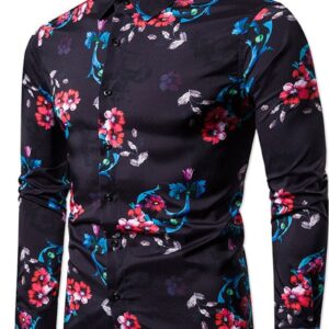 Ericdress Lapel Print Single-Breasted Men's Shirt